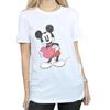 Disney Womens/Ladies Mickey Mouse Valentine Heart Cotton Boyfriend T-Shirt