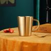 300ml Double-Layer Water Cup 304 Stainless Steel Thermal Coffee Beer Mug With Handle Gold Sliver Heat Insulation Coffee Cup