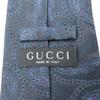 Used GUCCI tie Gloss Paisley Pattern silk Navy system purple business