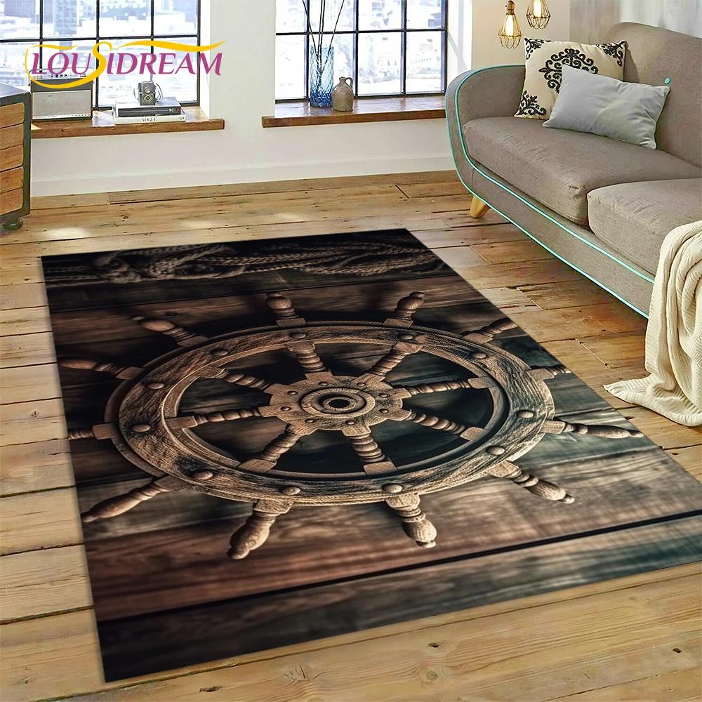 3D Древняя морская карта мира, компас, ковер, коврик для спальни, гостиной, дивана, украшение, детский игровой большой декоративный напольный коврик