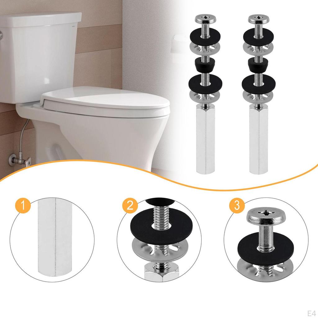 2 шт. Винт бачка унитаза Длинная гайка Легко установить Заменяет резиновые шайбы Болты для