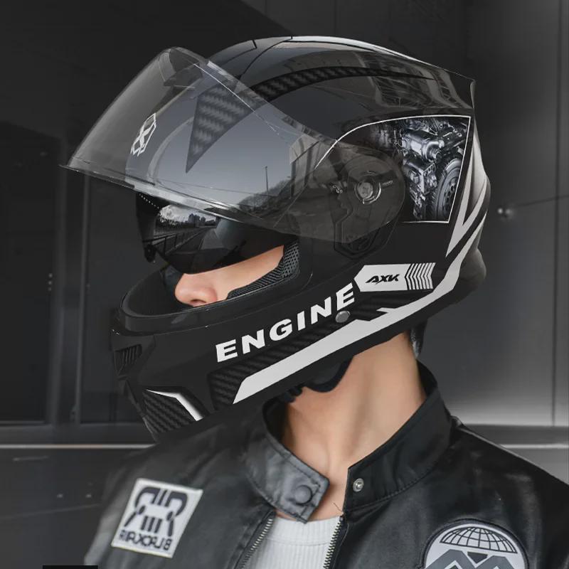 Сертифицированный 3C/DOT мотоциклетный шлем для мужчин и женщин, всесезонный, зимний, закрывающий все лицо