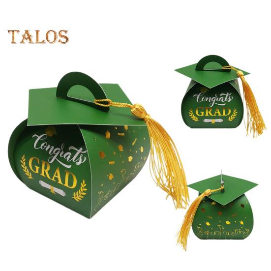 Подарочная коробка для выпускного колпачка 2025 года, коробка для конфет и угощений с кисточками, украшение для стола на выпускной
