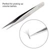 2pcs Stainless Steel Eyelash Extension Tweezers Volume Lashes Straight Curved Pick Up Eyelashes Individual Tweezer Makeup Tool