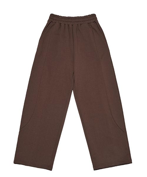 ARRAYED Comfy Curved Section Tuck Sweatpants [Brown]