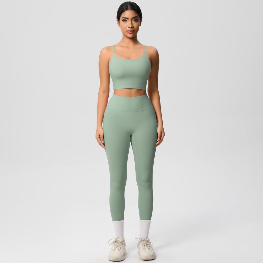 New Cloud Inspired Camisole Vest, Sports Bra, Yoga Suit Set, Quick Drying, Tight Fitting, Running, Leisure And Fitness Two-Piece Set For Women