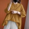 ZANZEA Women Casual O-neck Solid Color 3/4 Sleeve Loose Blouse