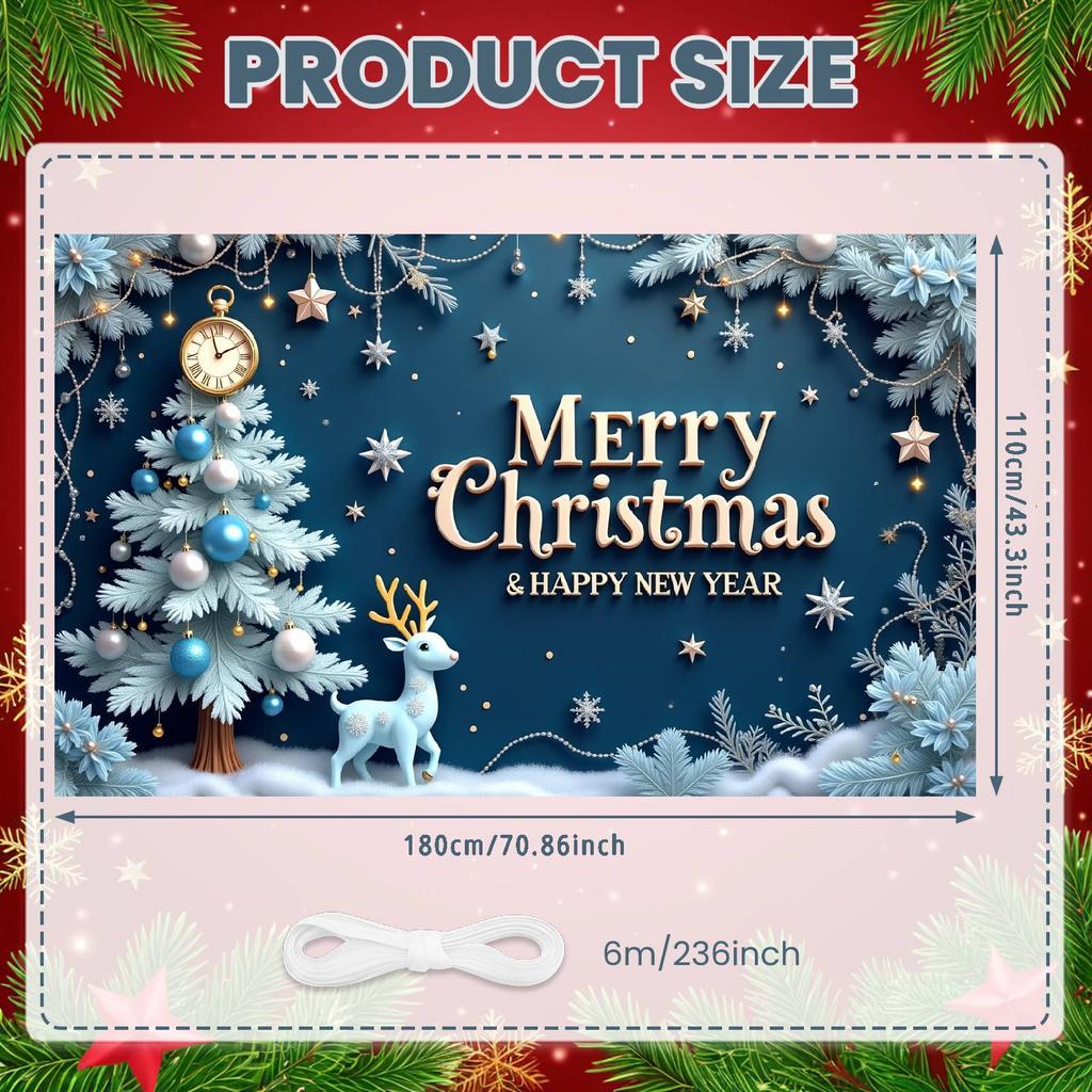 Christmas Decoration Banner Holiday Christmas Party Banner Merry Christmas Banner Gold Lettering For Holiday Gathering Home