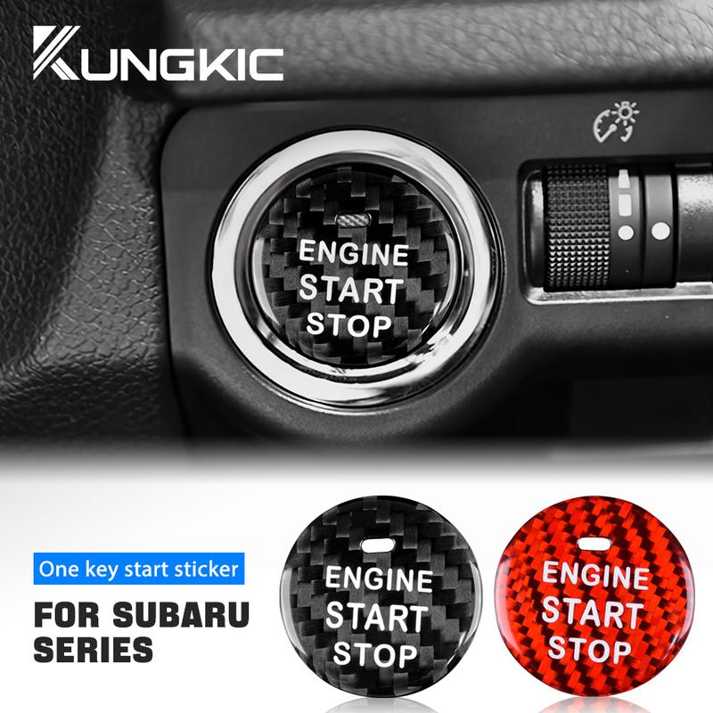 Carbon Fiber Start Stop Button Trim Sticker for Subaru Forester XV WRX Impreza Outback Legacy