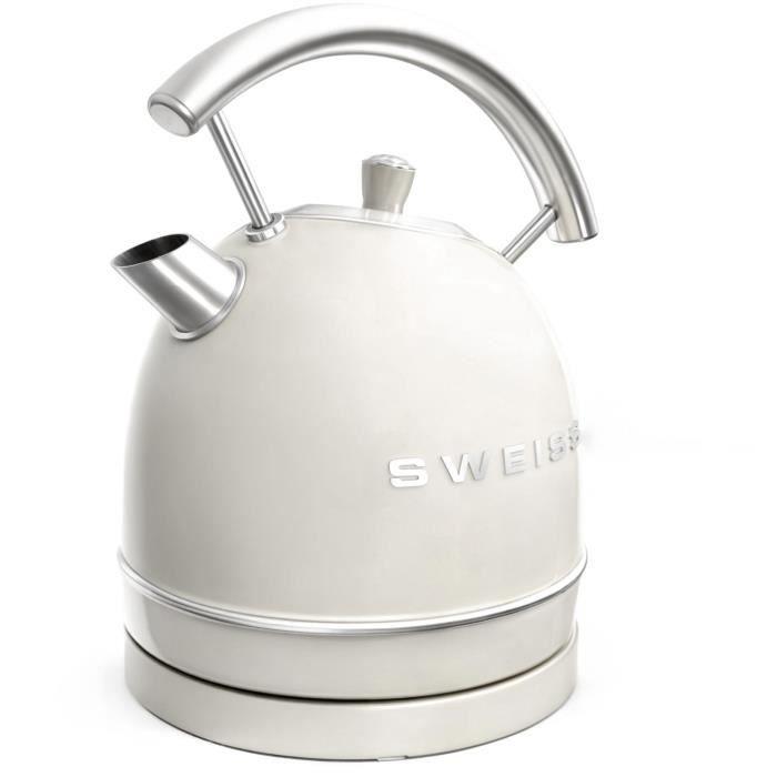 Bouilloire vintage - SWEISS - KTL8 - 2200 W - 1,8 L - Socle 360° - Beige