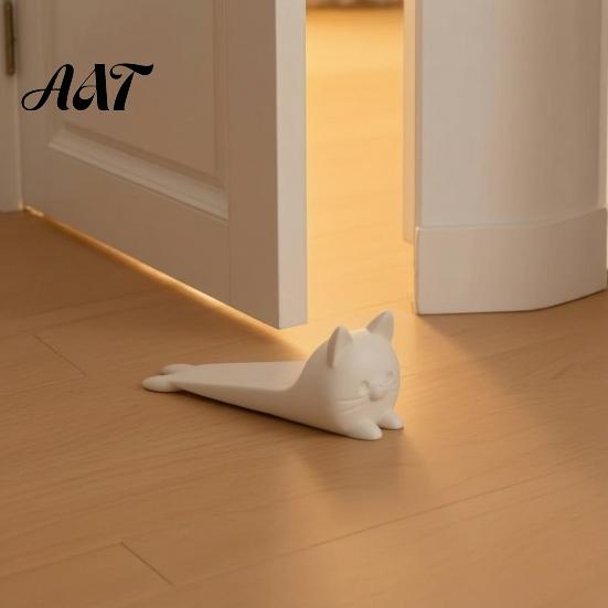 Decorative Door Wedge 3D Printed Lying Cat Doorstop, Kitten Stopper Wedge, Durable Anti-slip Floor Carpet Doorstop for Home Living Room Bedroom