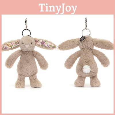 Плюшевая брелок-заяц Jellycat из короткого плюша с цветочным дизайном для женщин и мужчин