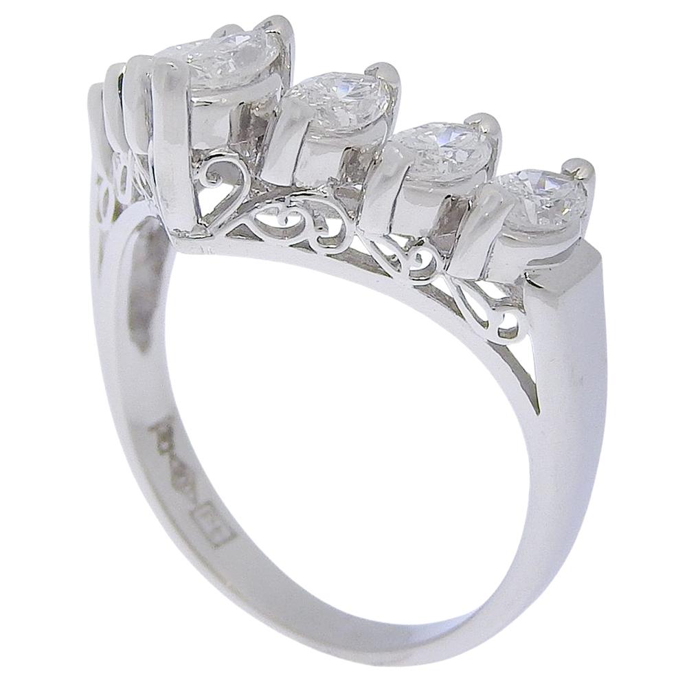 Ring Pt900Platinum/diamond #5.8(US Size) 5.5g Women Used