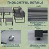 Nine-Piece Aluminium Garden Set, with Glass-Top Table - Grey