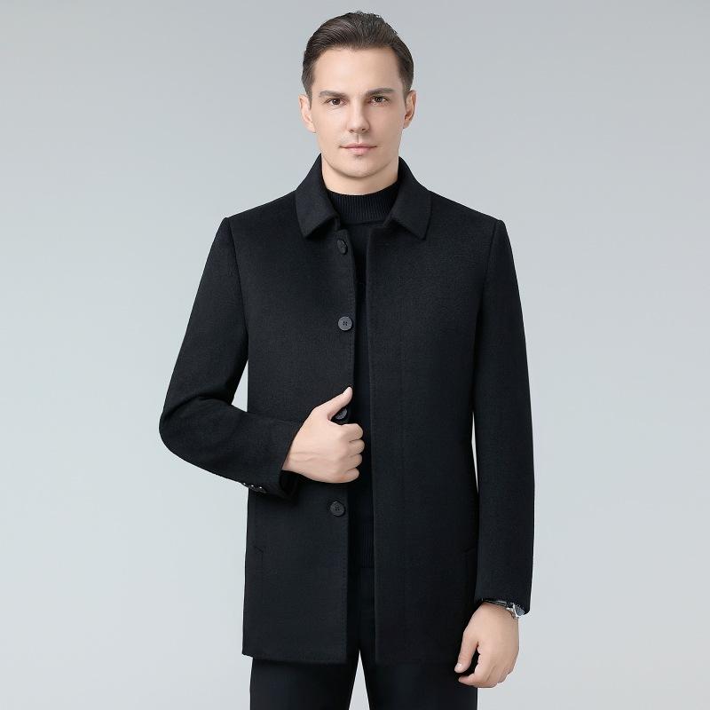 High-end Woolen Coat Men's Coat Top Lapel Jacket Spring and Autumn New Fashion Casual Woolen Jacket Men
