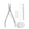 Hair Extensions Tool Kit Extensions Pliers Aluminum Handle Hook Pulling Needle Loop Threader Knitting Needles for Wig Making
