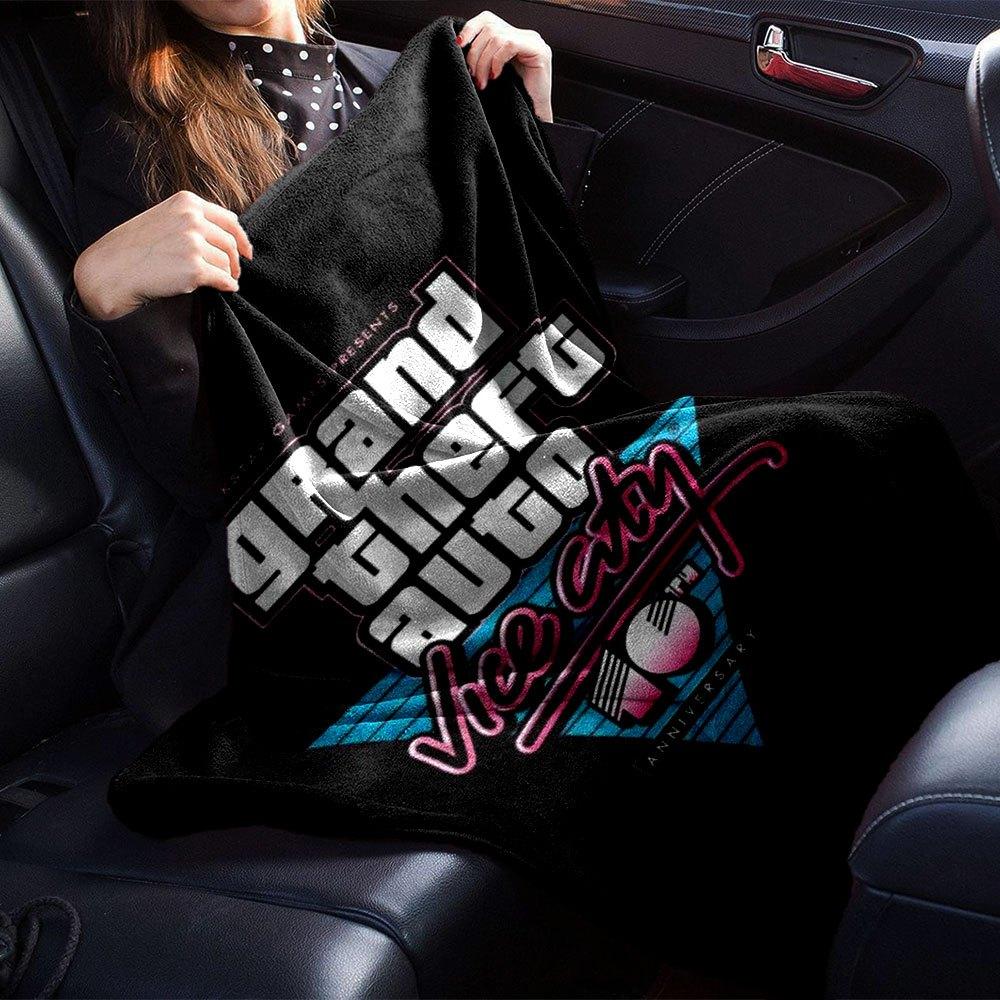 1 шт. Мягкое фланелевое одеяло Grand Theft Auto с дизайнерским принтом. Уютное одеяло для всех сезонов, идеально подходит для дивана, кровати, офиса