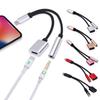 Adapter Charger Audio Cable 2 In 1 Charge To 3.5 Mm Jack Headphone Aux Converter for Apple Iphone 7 8