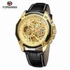Forsining Водонепроницаемые механические часы, мужские модные часы для отдыха со стальным ремнем, полые автоматические часы