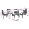 VidaXL Ensemble à Manger de Jardin avec Coussins 7 pcs, Table et Chaise de Terrasse, Meubles de Patio, Mobilier d'Extérieur, 3213629