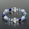 Buddhist Altar Shop Takita Shoten Special Bracelet Rosary Four Gods Bracelet Blue Chalcedony 10mm Lapis Lazuli Blue Aura 8mm Genuine Crystal Star