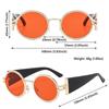 Fashion Round Punk Sunglasses UV Protection Retro Hip Hop Shades Oval Wide Temples Sun Glasses for Women & Men