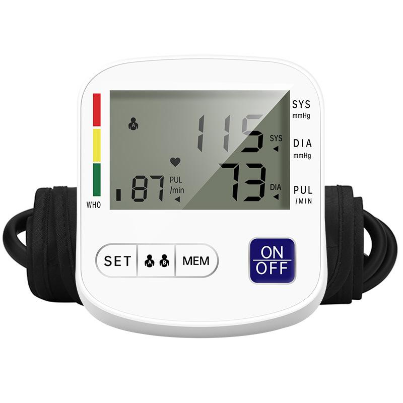 Upper Arm Blood Pressure Monitor Automatic BP Tonometer for Home Use with Large Display and Portable Cuff