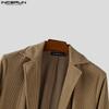 INCERUN Autumn Winter Men Lapel Neck Long Sleeve Open Front Long Corduroy Cardigan Coatsx