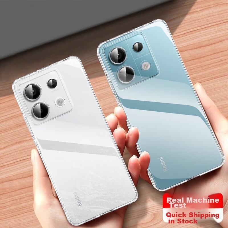 ESCASE Transparent Full-Coverage Ultra-Thin Shockproof Anti-Fingerprint Soft Case for Redmi Note 14 Phone, Simple Design for Men And Wome