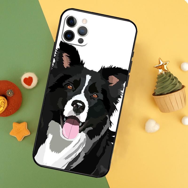 Border Collie Watercolor Phone Case For iPhone 17 16 14 13 12 11 15 Pro Max 12 13 Mini 16E 17 Air Shockproof Cover
