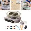 Mini Pottery Wheel Kit Ceramic Making Machine with Foot Petal Removable Basin Electric Clay
