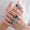 Кольцо из нержавеющей стали с камнем-глазом, винтажное овальное кольцо на палец, эстетичное кольцо с глазурью, мужское