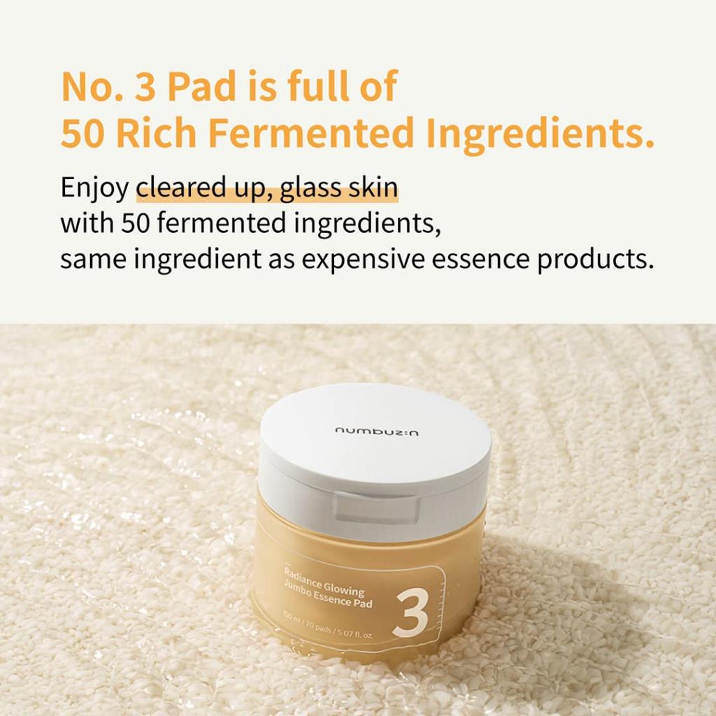 NUMBUZIN No.3 Radiance Glowing Jumbo Essence 70 pads