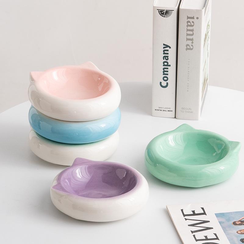 Shumen Anti-Tip Modern Ceramic Pet Bowl: Cat & Dog Food/Water Dish