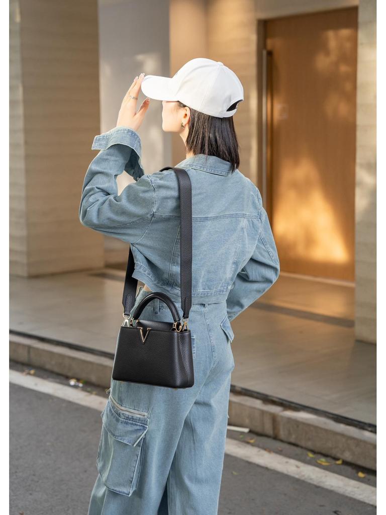 Роскошная сумка из коровьей кожи в форме буквы V - модная женская сумка-тоут и сумка через плечо