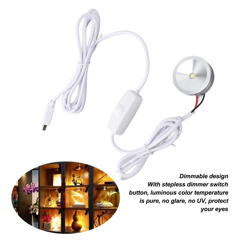 2pcs 6.6ft Cable USB Mini Spotlights 5V Small Spot Lights LED Spotlights Display Cabinets