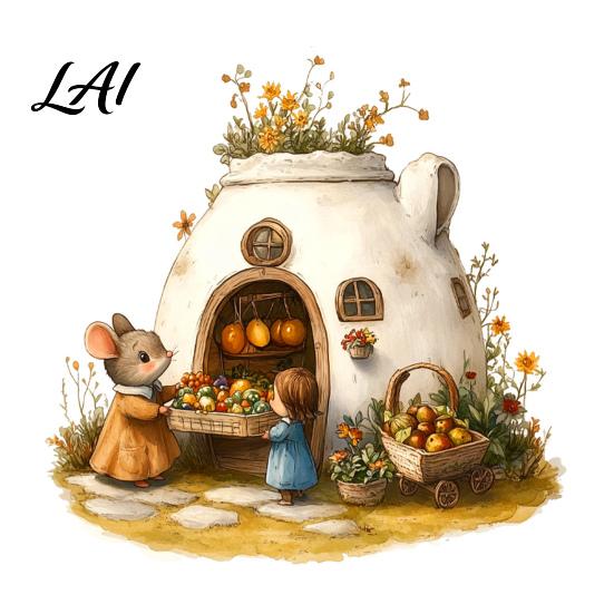 Soft Color Wall Stickers Cartoon Mouse Sticker Cute Fairy Tale Decal PVC Waterproof Window Clings Art Decors Self Adhesive Mural for Nursery