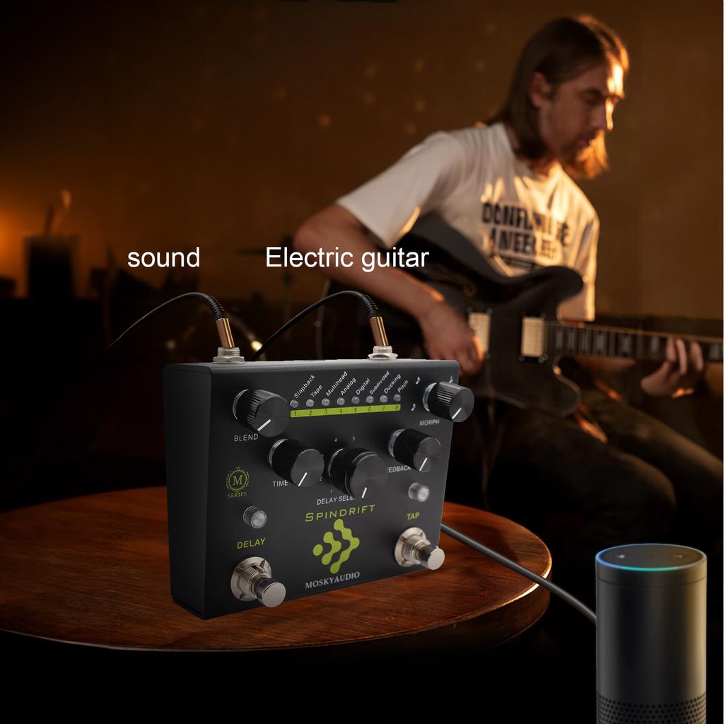 MOSKYAudio, педаль эффектов для гитары, цифровая задержка с TAP, двойной педальный переключатель, педаль задержки, педаль для гитары с