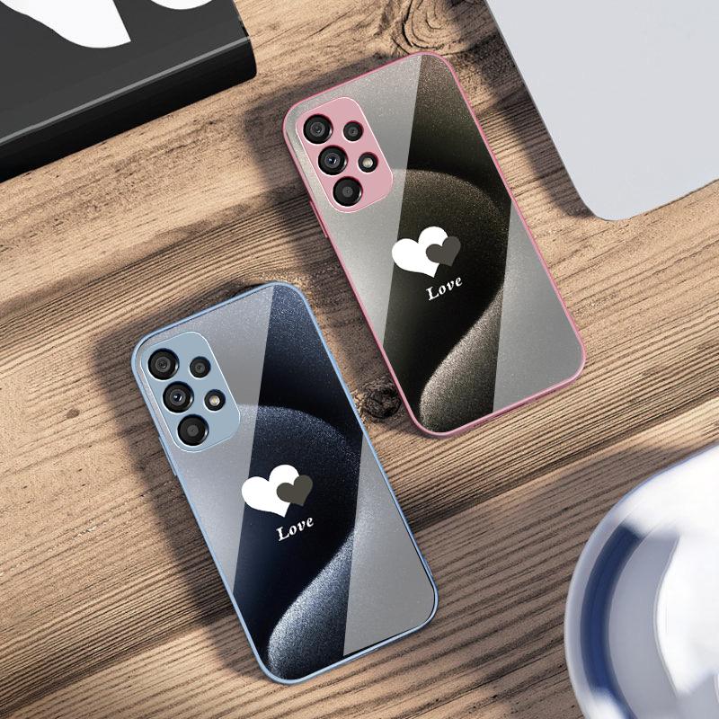 Градиентное белое сердце Для Samsung S 25 S25 Edge S25Ultra S8 S9 S10 20 U ltra S21 Pro S22 Plus S23 FE S24 Ultra Стеклянный чехол для телефона