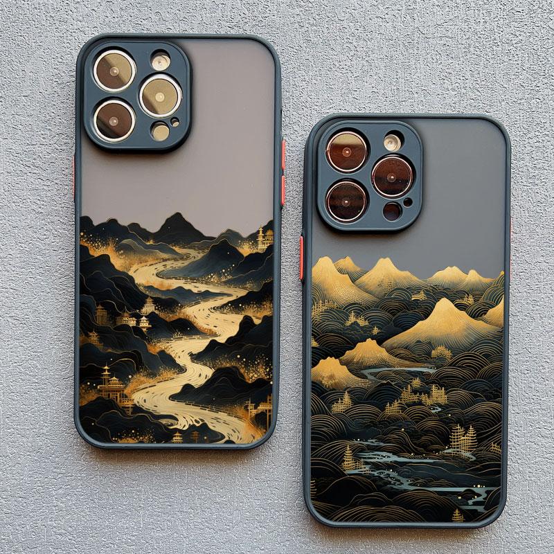 INS Горный речной пейзаж Закат Чехол для телефона Для iPhone 11 12 13 14 15 16 Pro Max Plus Mini XR X XS 7 8 Plus Ударопрочный чехол
