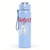 1PC Faint vintage band sketch print 750ml colorful plastic sports water bottle leakproof pop up lid with straw for outdoor work home use