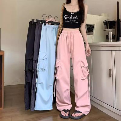 Рабочие брюки Dopamine для женщин на весну и лето. Универсальные свободные брюки для уличных танцев. Широкие брюки в стиле хип-хоп на весну.