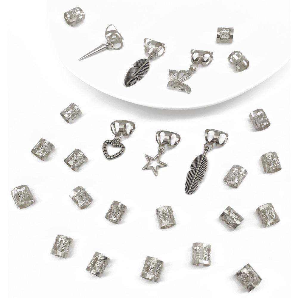 26pcs Dread Locks Hollow Out Hair Ring Hair Braiding Hair Braid Tubes Dreadlocks Beads  Decor