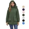 Women’s Outdoor Jackets Hoodie Windcheaters Water-resistant Fleece Lining Padded Warm Coats Autumn Winter Outerwear Hiking Windbreaker