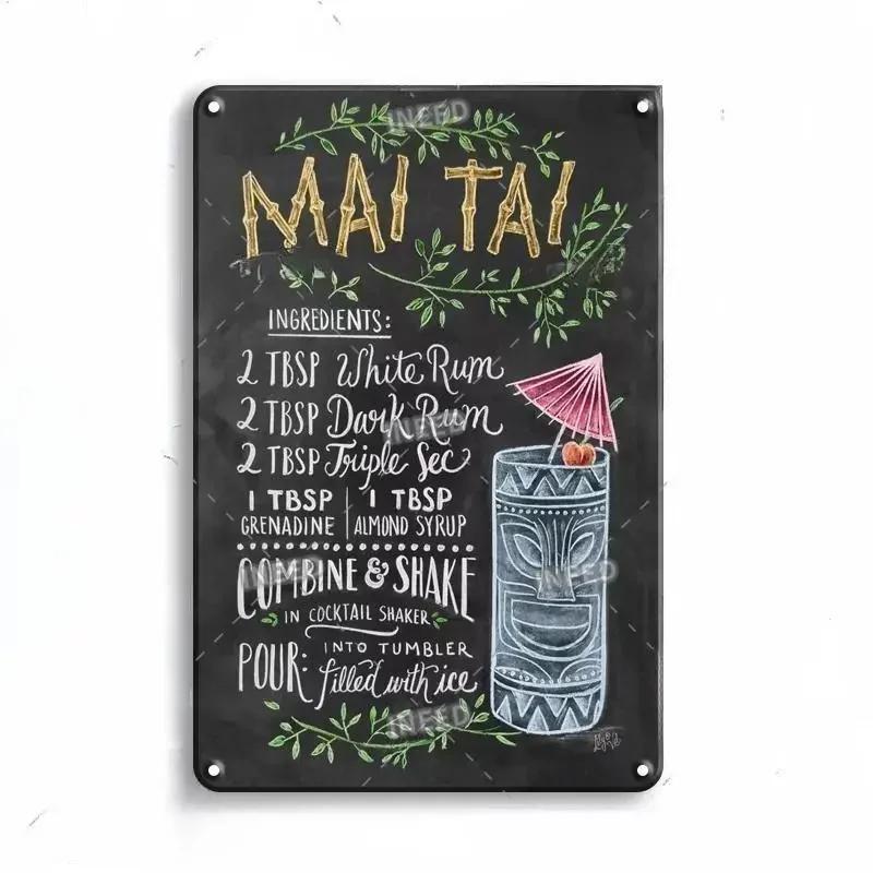 Retro Gin and Tonic Metal Sign Poster 8 X 12 Inch Decorative Plaque for Bar Kitchen Home Wall Decor