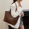 Retro large bag women's fashion simple shoulder handbag large capacity underarm tote bag