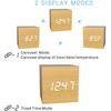 Wooden LED Alarm Digital Alarm Clock Wood Retro Glow Clock Desktop Table Decor Voice Control Snooze Function Desk Tools