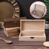 Earring Containers Craft Lock Wooden Storage Box Jewelry Box Decorative Trinket Case Clamshell Box