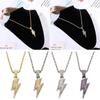 Party Men's Hip Hop Locomotive Accessories Zircon Lightning Necklace Full Drill Pendant Necklace