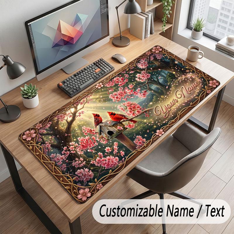 Nature Library Travel Theme Customized Mouse Pad Personalized Print Name Text Desk Mat For Home Office Table Decor